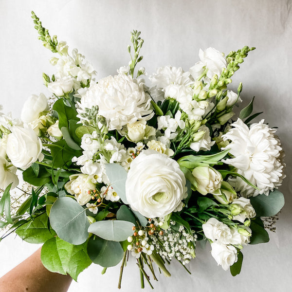 Ivory and Neutral Hand-Tied Bouquet - Living Fresh - Living Fresh