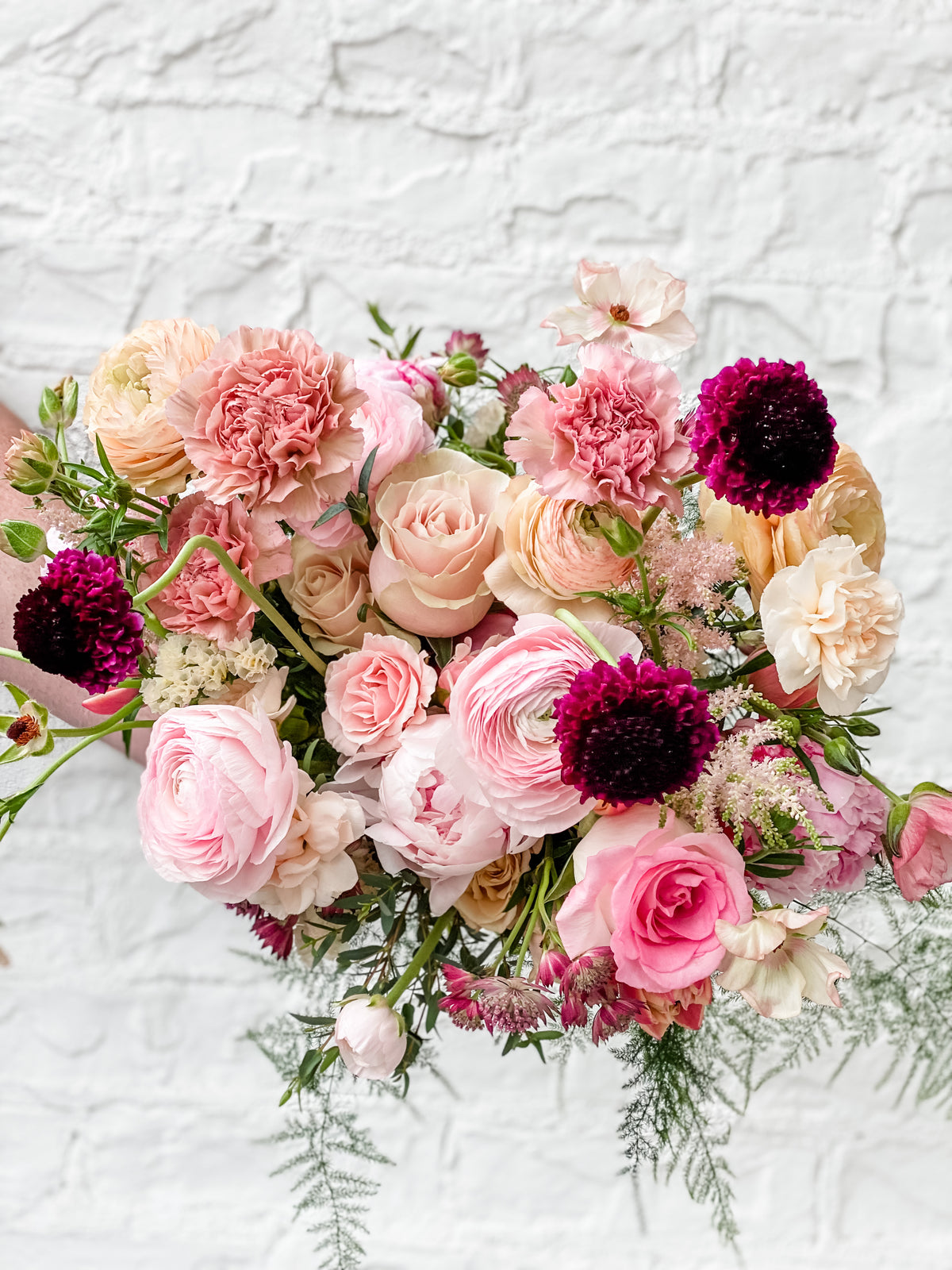 Living Fresh Wedding Flowers - Wedding Attendant&#39;s Bouquet - Whimsical Peachy Pinks