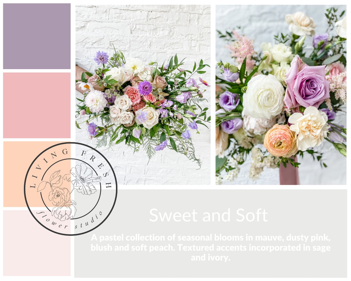 Living Fresh Wedding Flowers - Wedding Attendant&#39;s Bouquet - Soft and Sweet