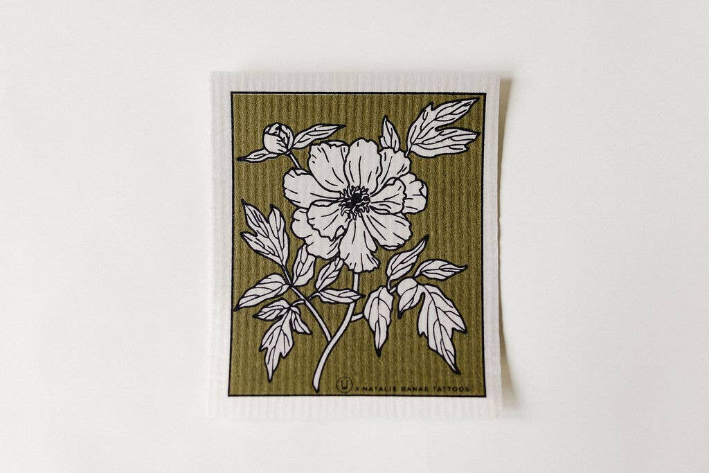 Swedish Sponge Cloth - Peonies