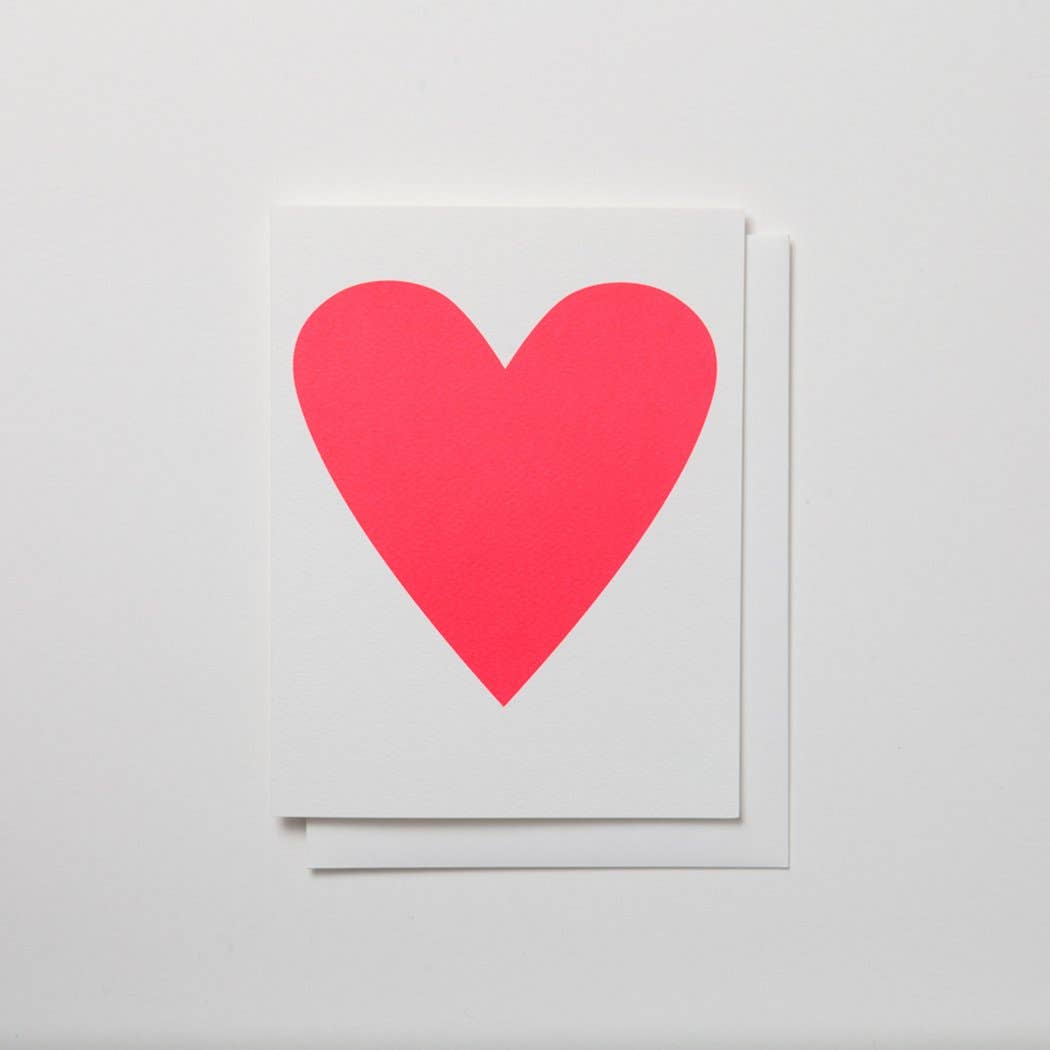 Neon Pink Heart Card