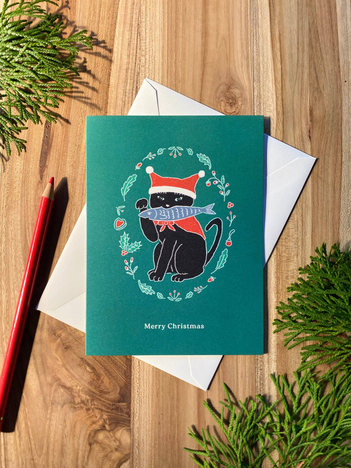 Black Cat - Christmas Card