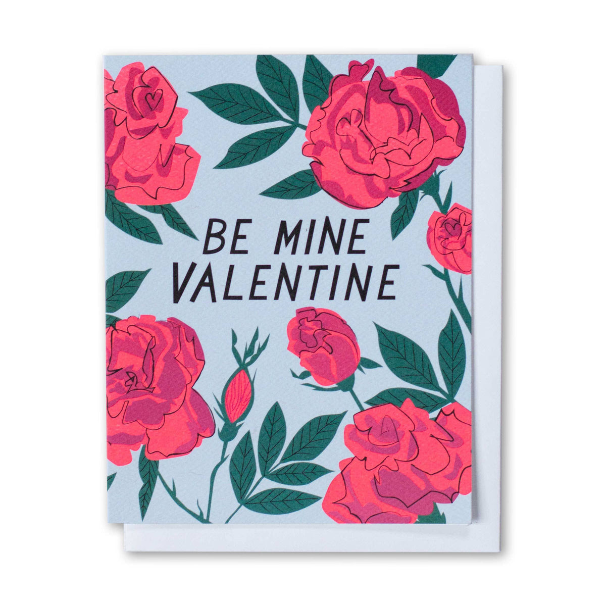 Be Mine Valentine with Neon Roses Note Card