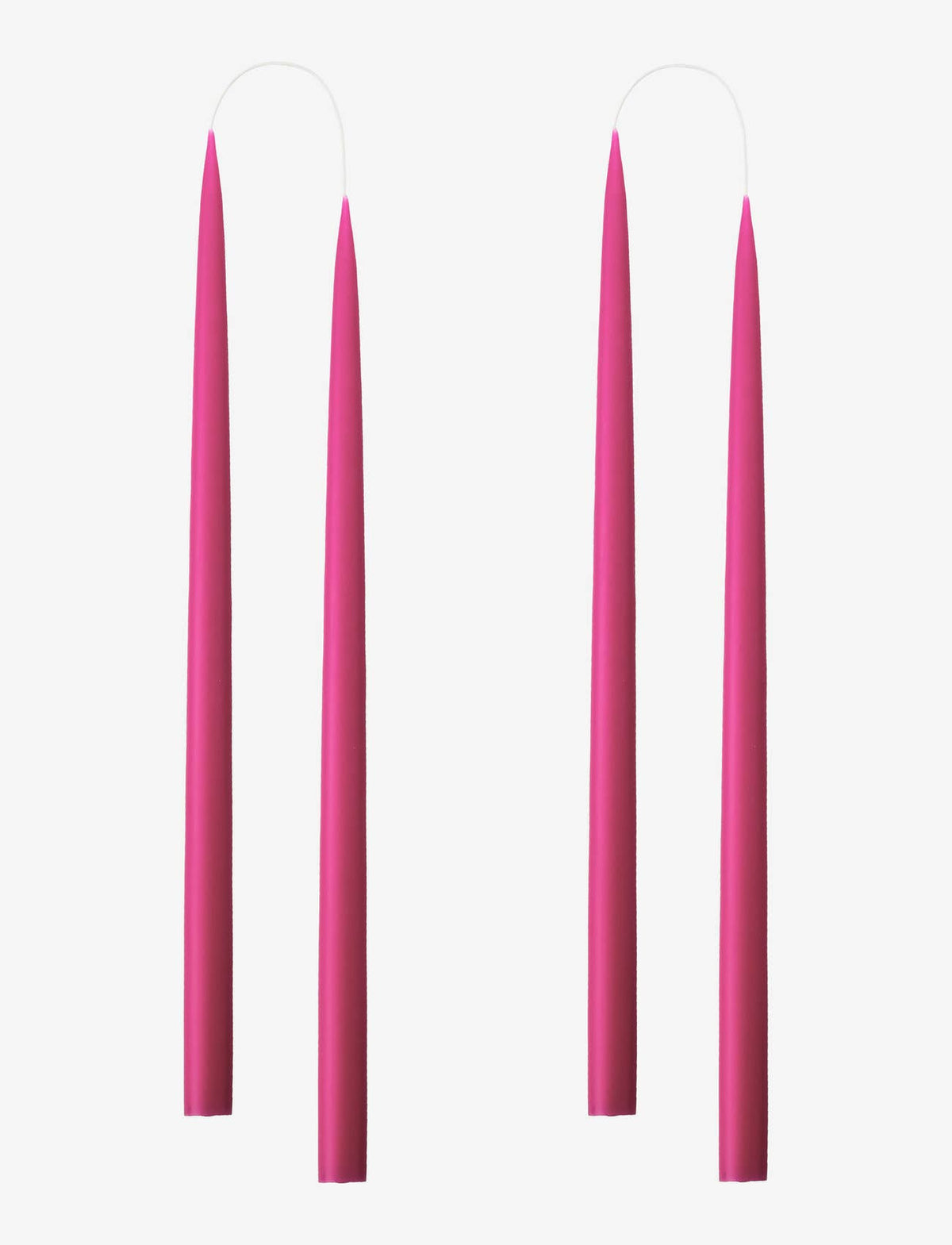 Pair of Hand-Dipped Danish Tapers -Hot Pink
