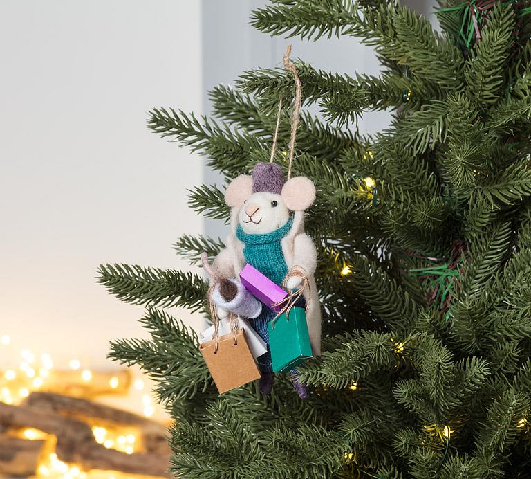 Shopping Mouse Ornament