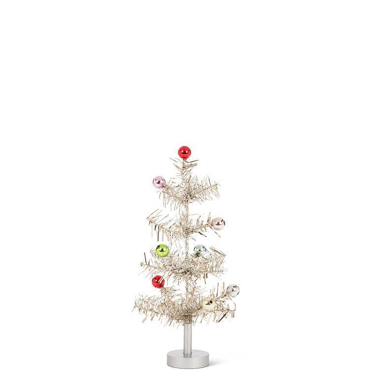 Silver Tinsel and Ornaments Christmas Tree
