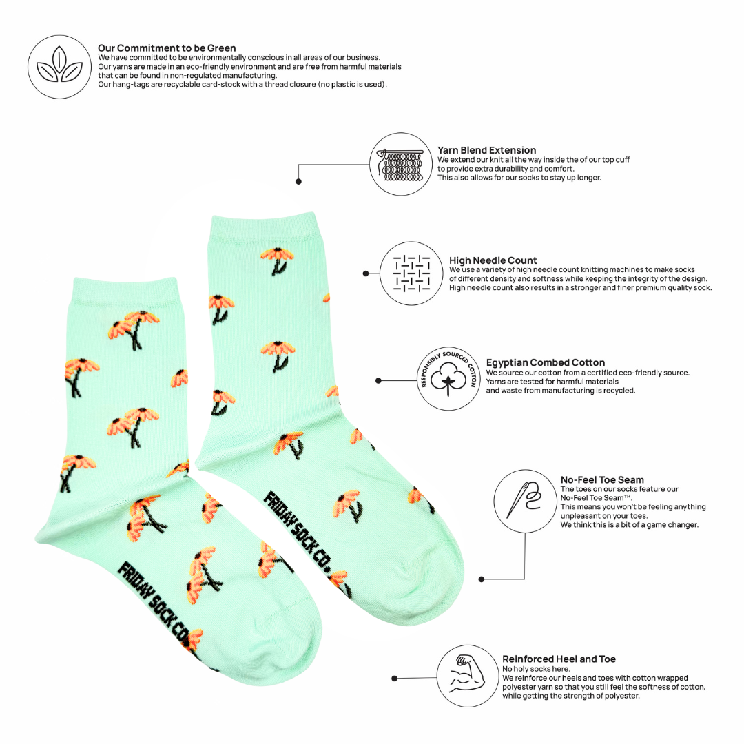 Women's Mini Black Eyed Susan Socks