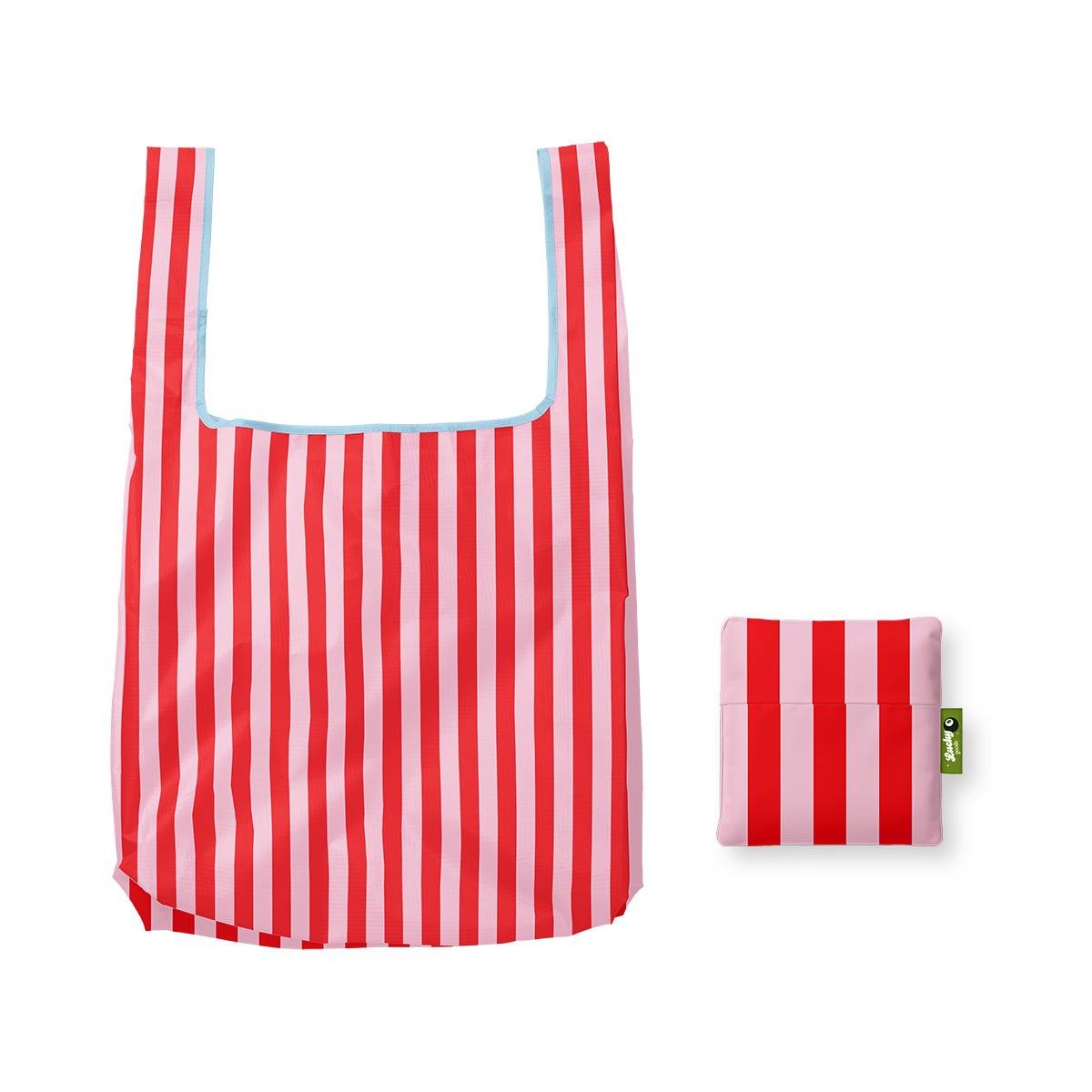 Pink &amp; Red Stripes Foldable Nylon Tote