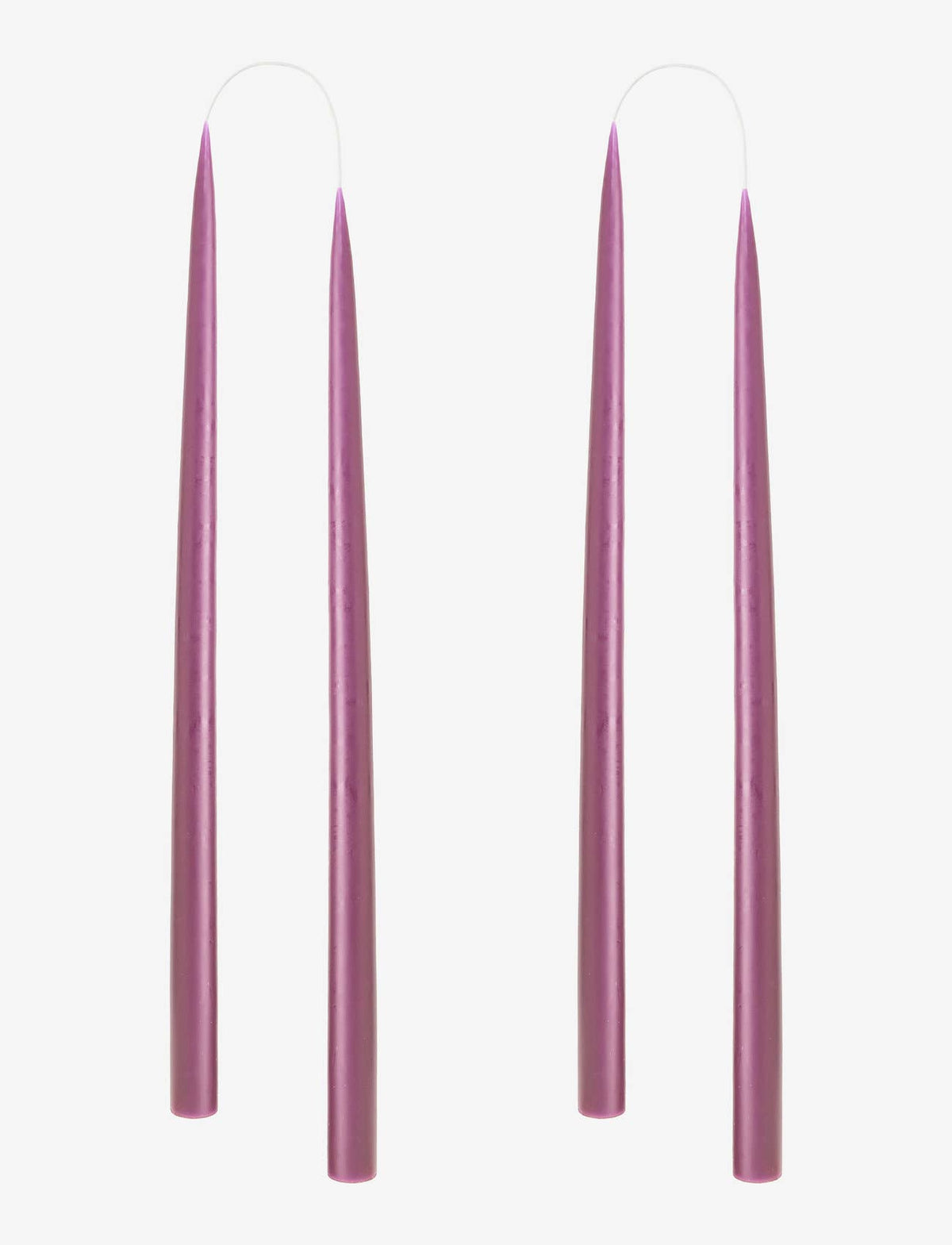 Pair of Hand-Dipped Danish Tapers - Light Heather