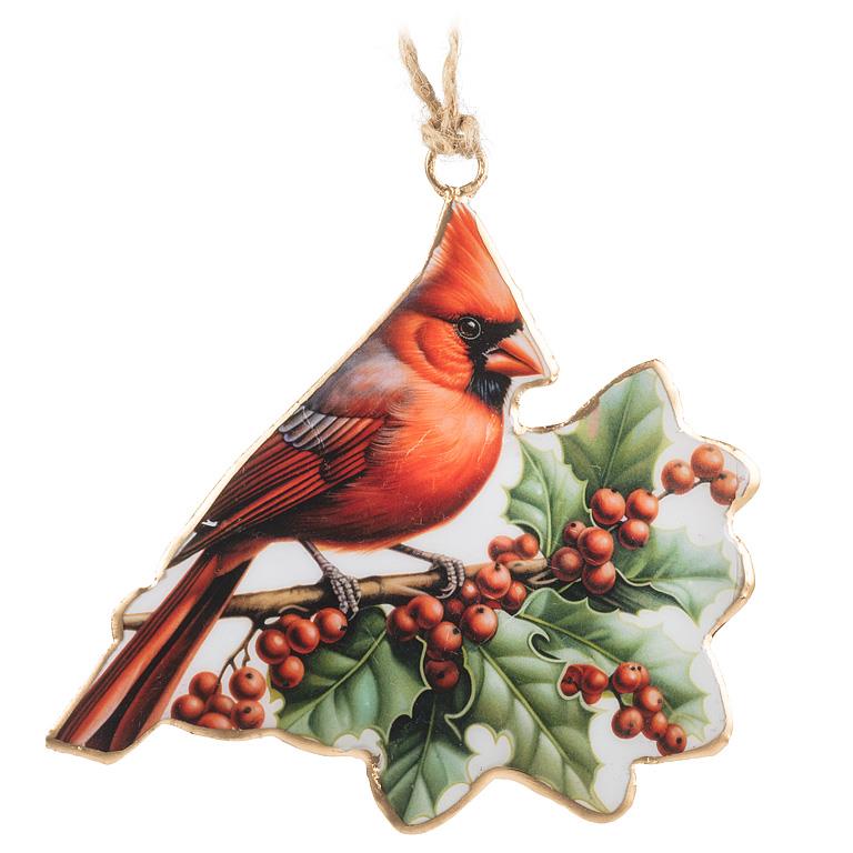Cardinal & Holly Ornament