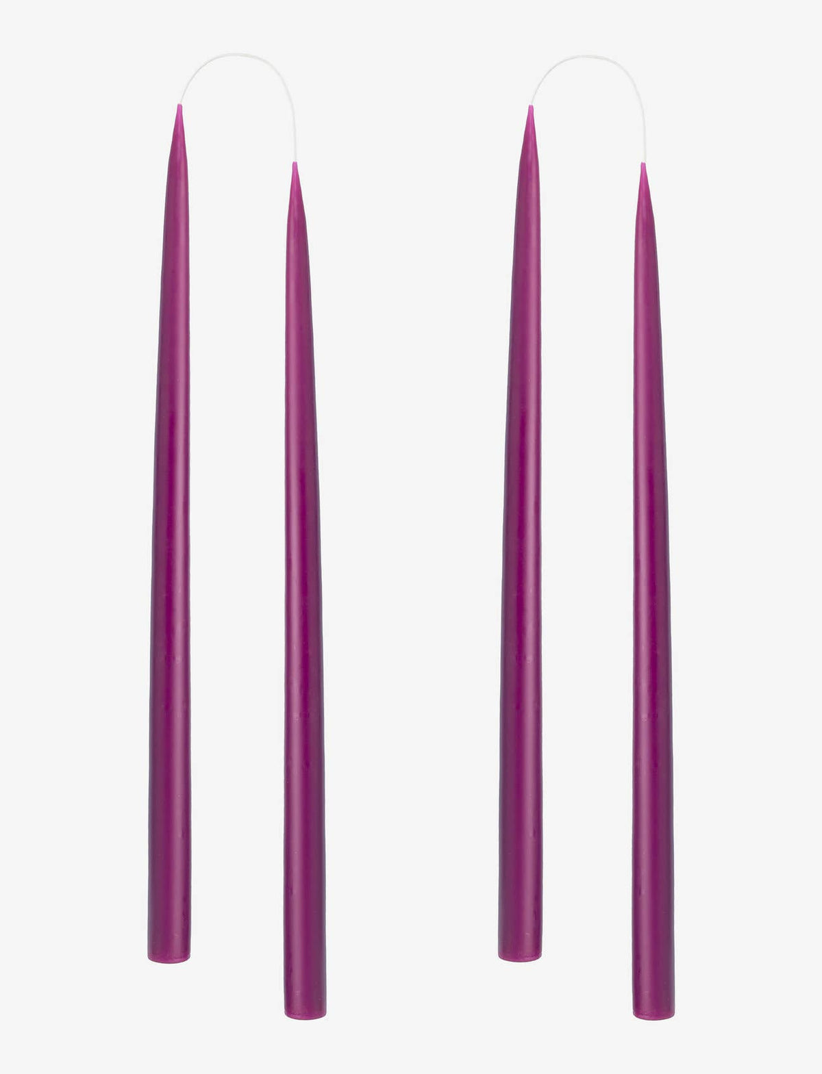Pair of Hand-Dipped Danish Tapers -Plum