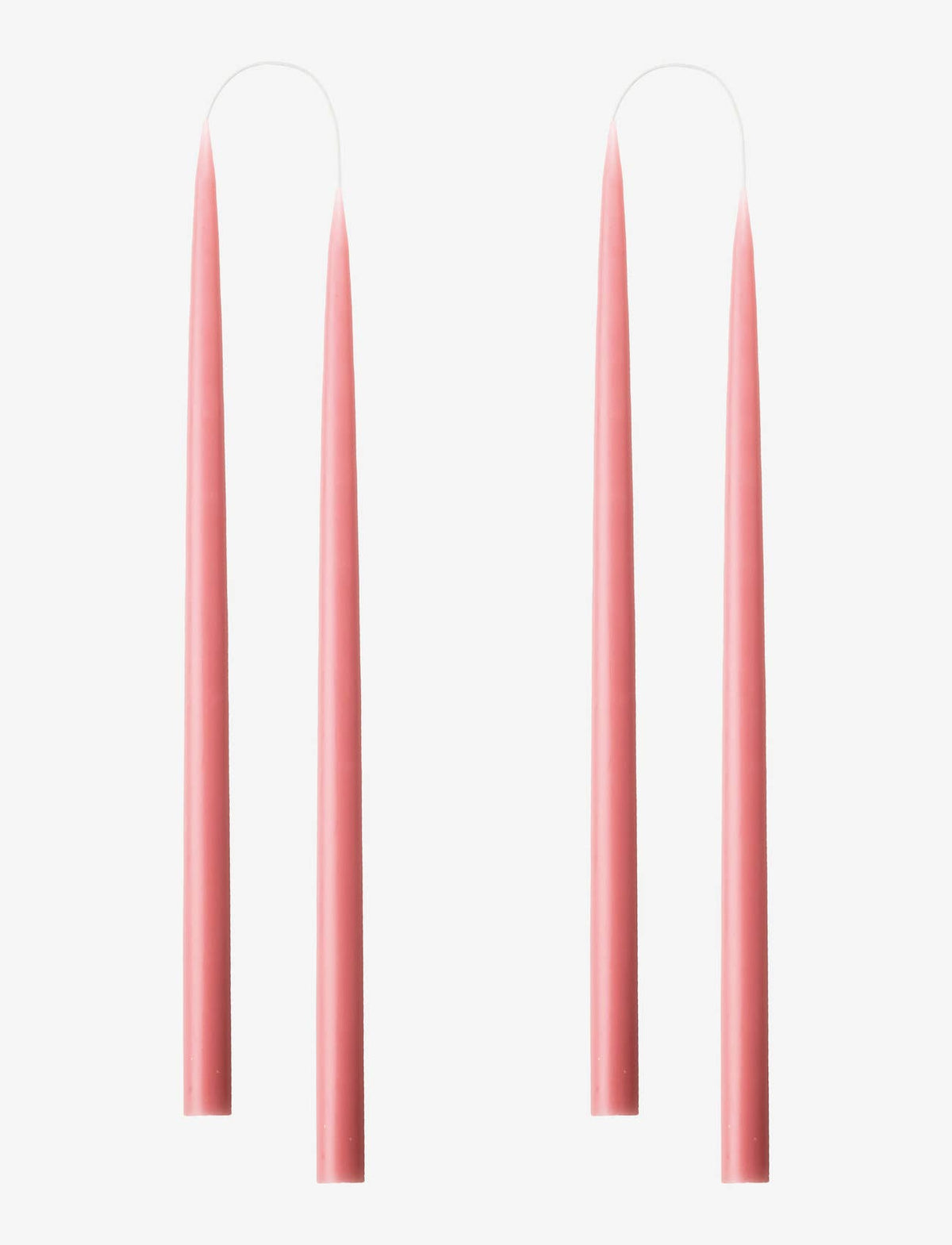 Pair of Hand-Dipped Danish Tapers - Dark Pink