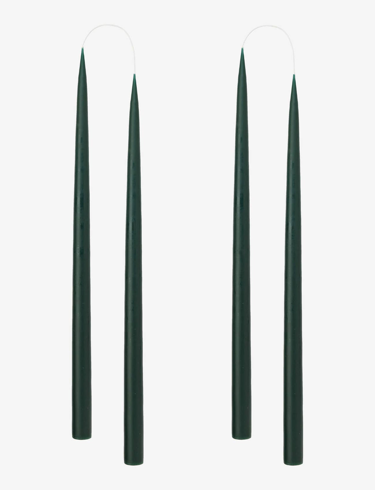 Pair of Hand-Dipped Danish Tapers -Forest Green
