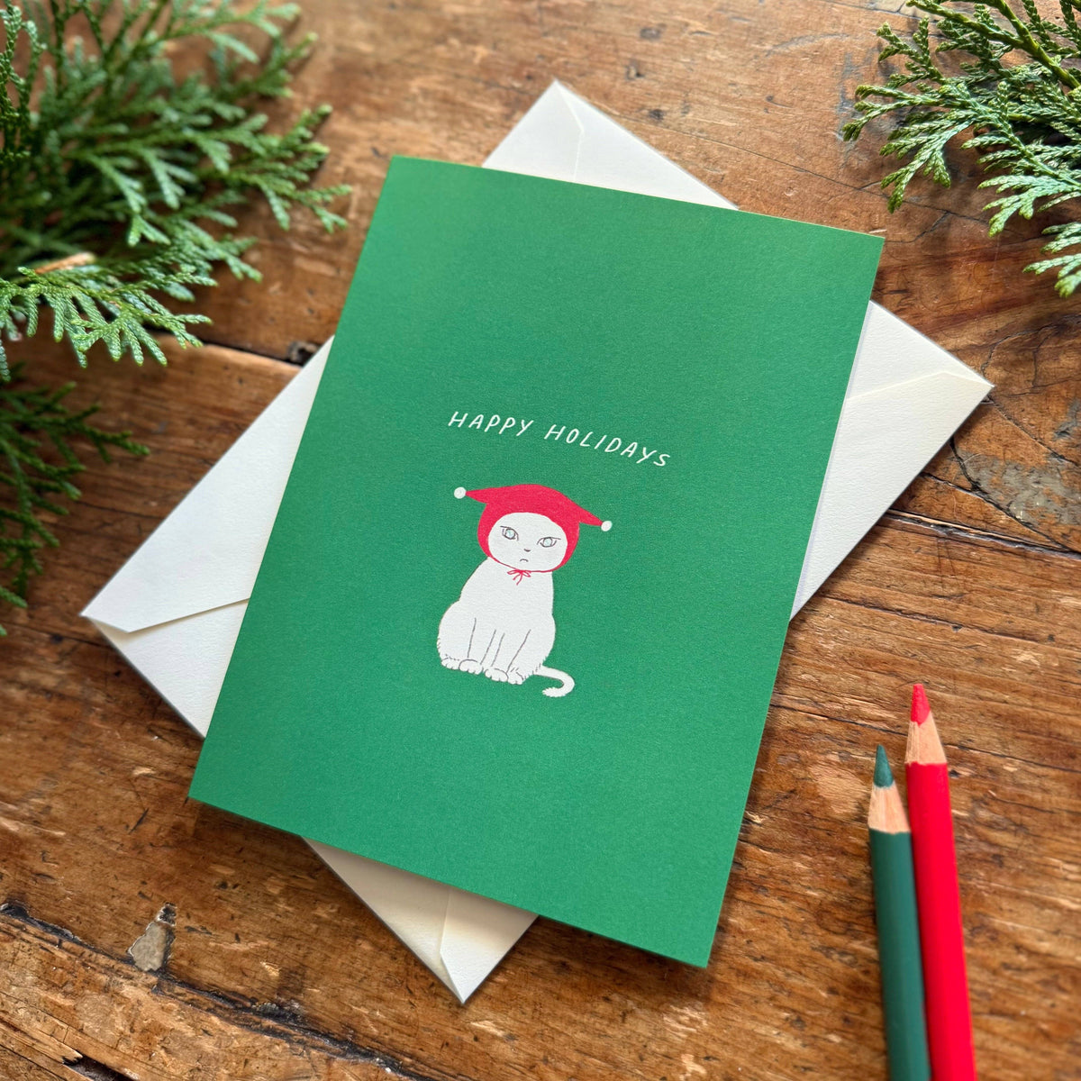 Pouting Cat - Holiday Card