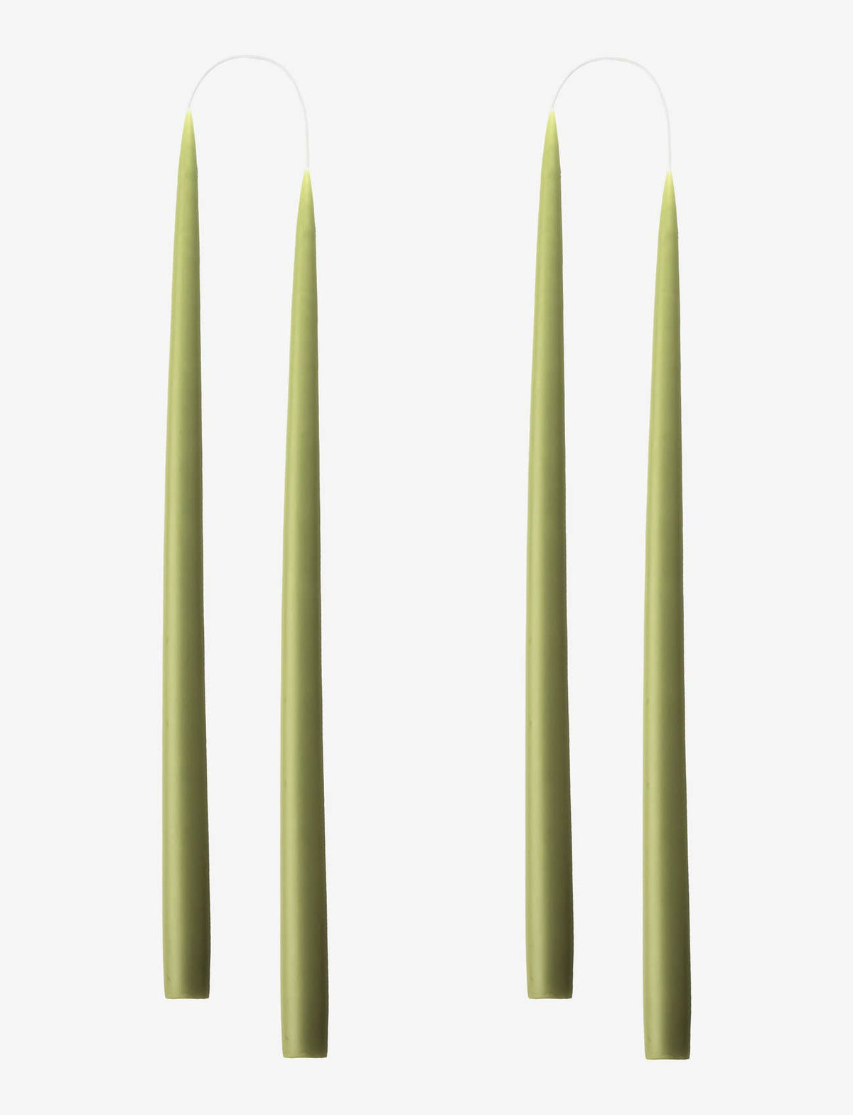 Pair of Hand-Dipped Danish Tapers - Olive