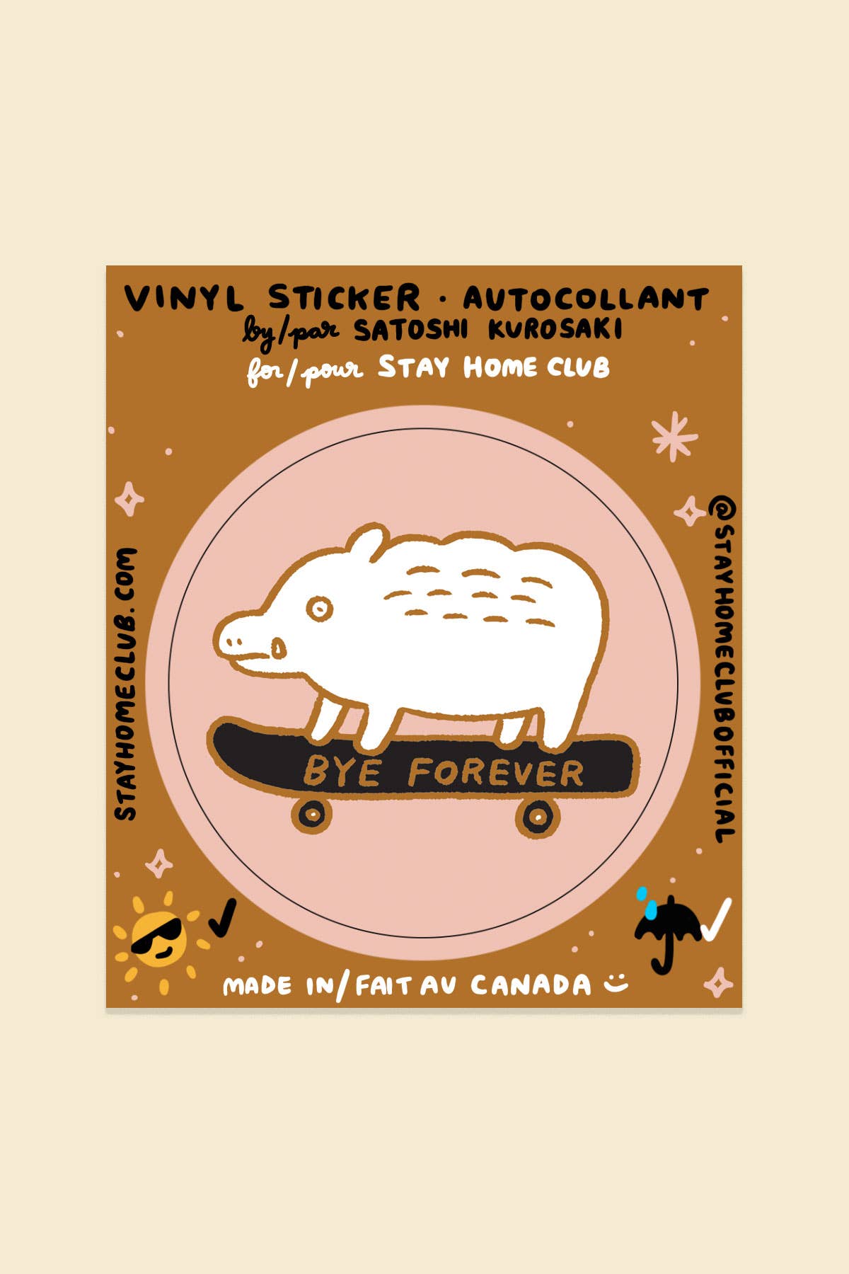 Bye Forever (Boar) Sticker | Waterproof Vinyl Sticker