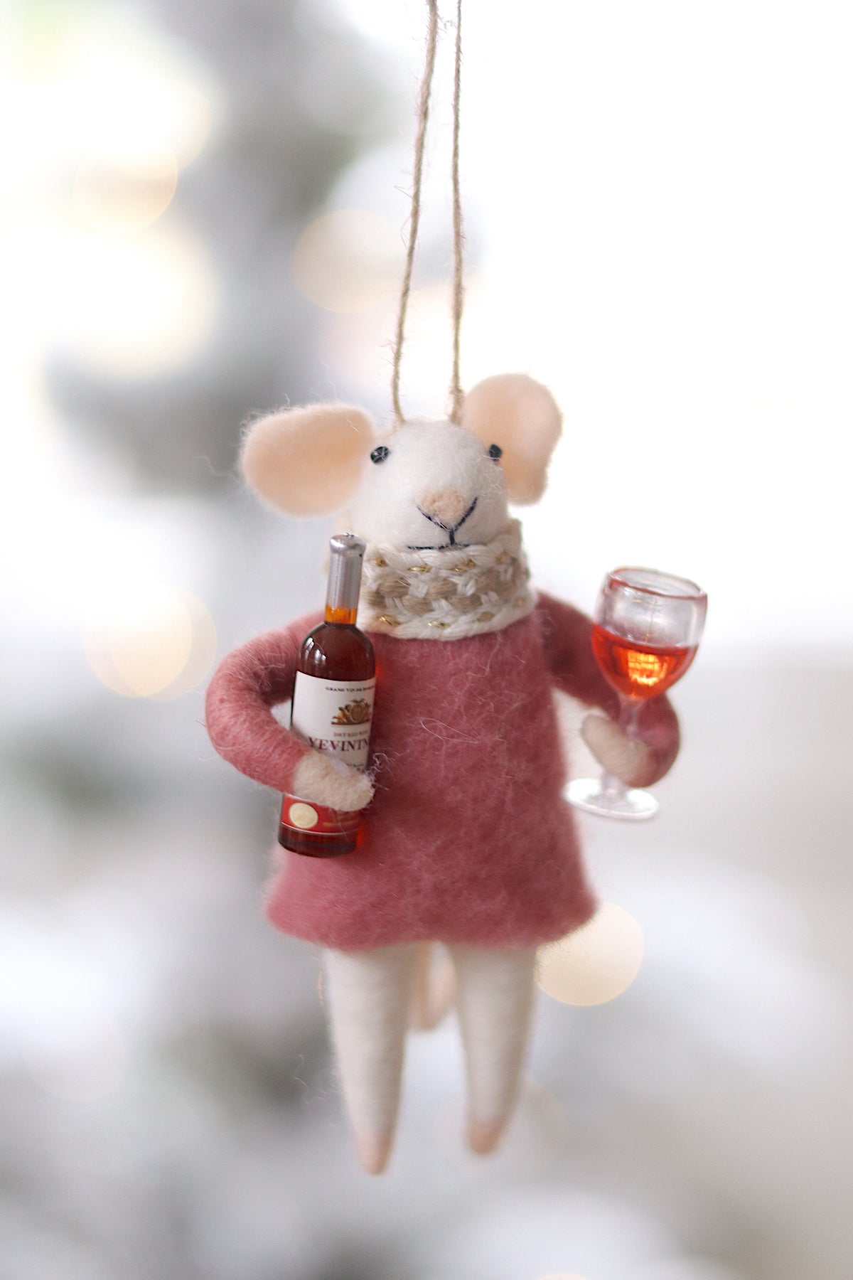 Merlot Millie Mouse Holiday Ornament