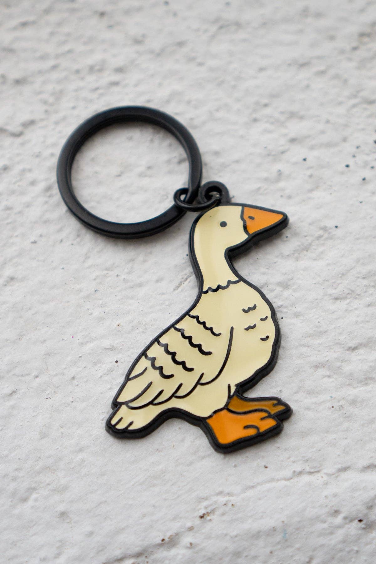 Fowl Keychain | Enamel Goose Keychain with Bag Clip