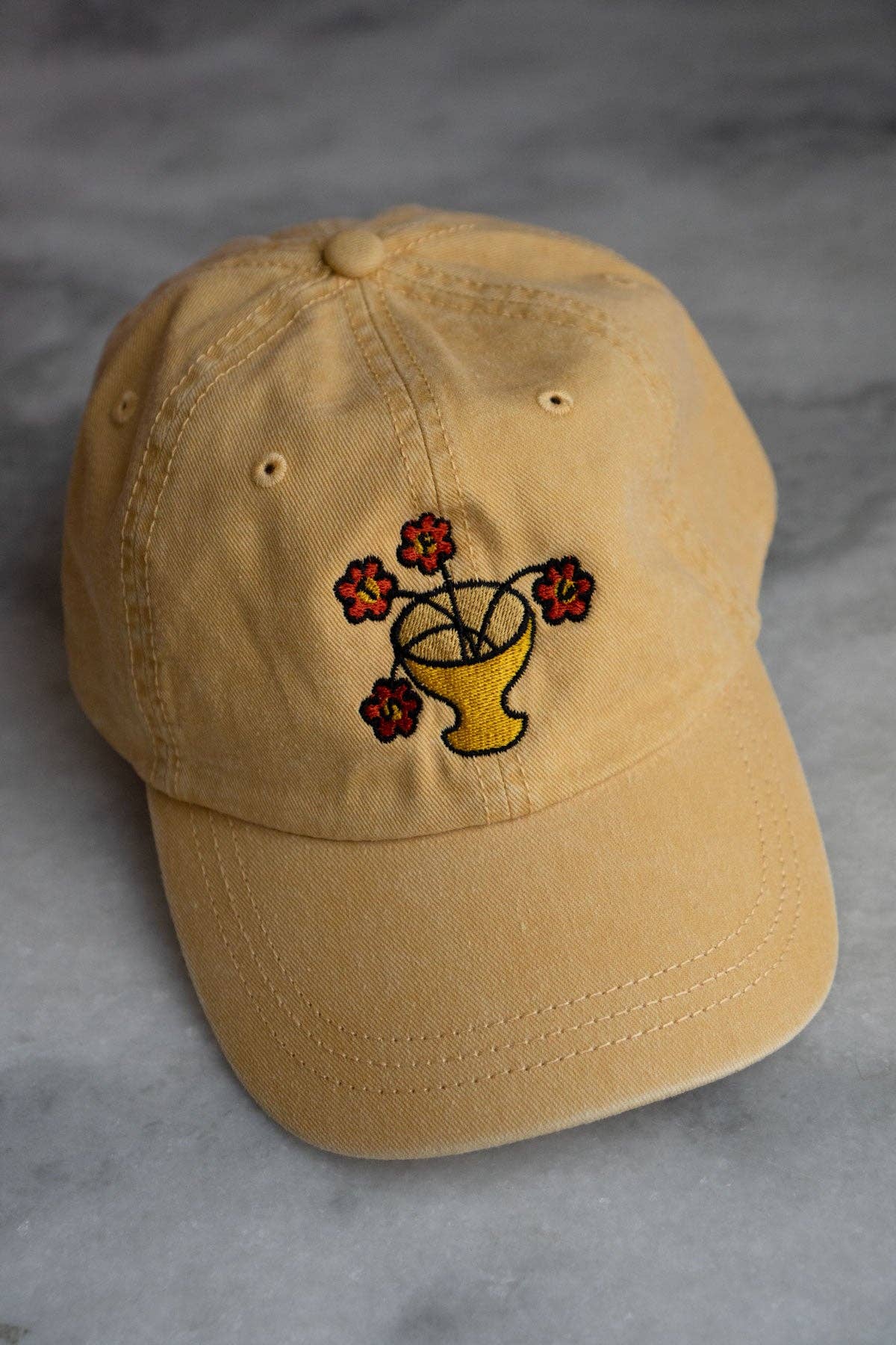 STFU Vase | Embroidered Dad Hat: Vintage Yellow