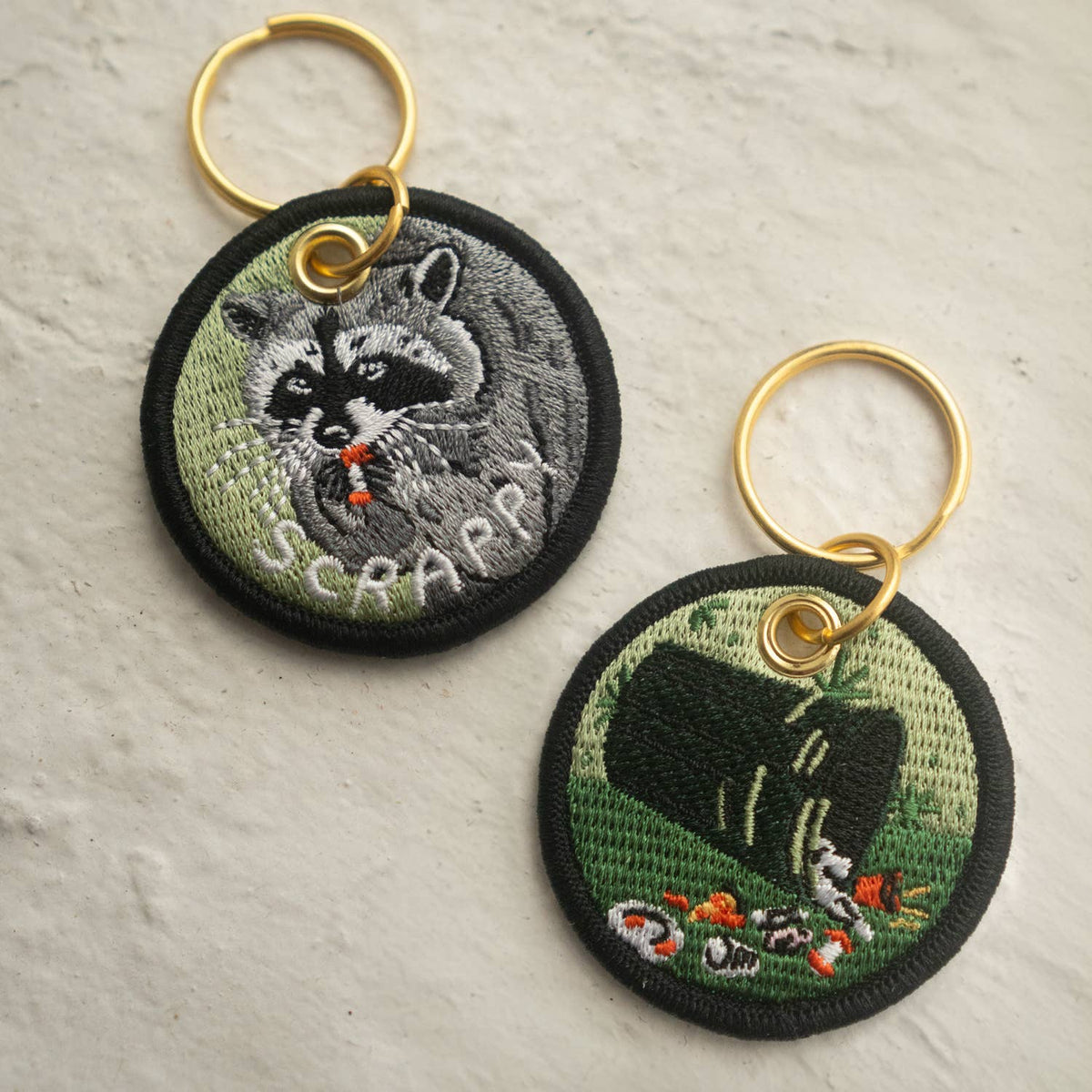Scrappy Raccoon | Embroidered Keychain