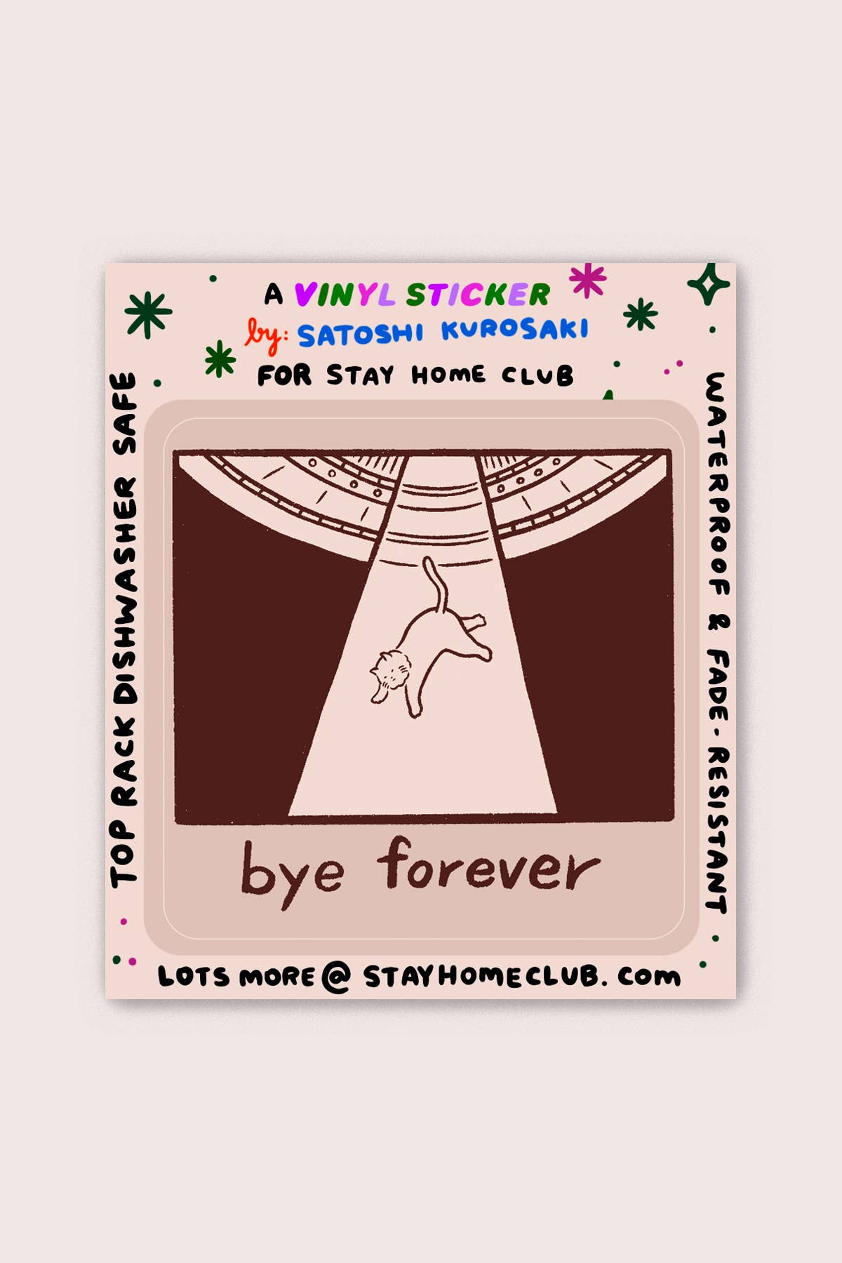 Bye Forever (UFO Cat) Sticker | Waterproof Vinyl Sticker