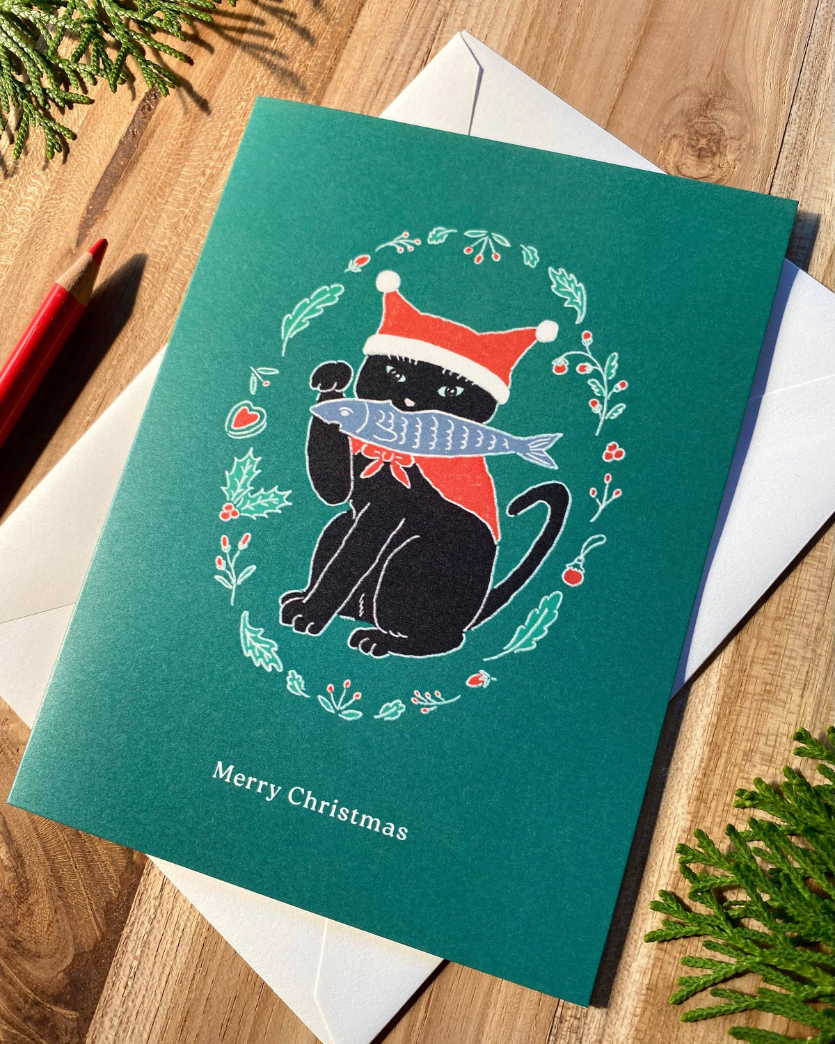 Black Cat - Christmas Card