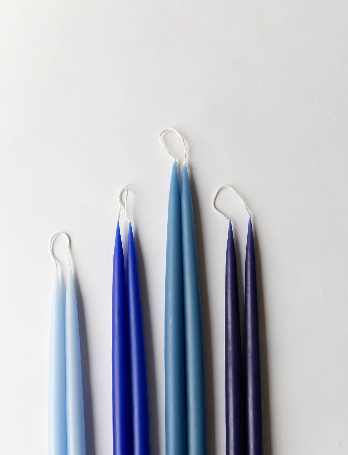 Pair of Hand-Dipped Danish Tapers - Blue