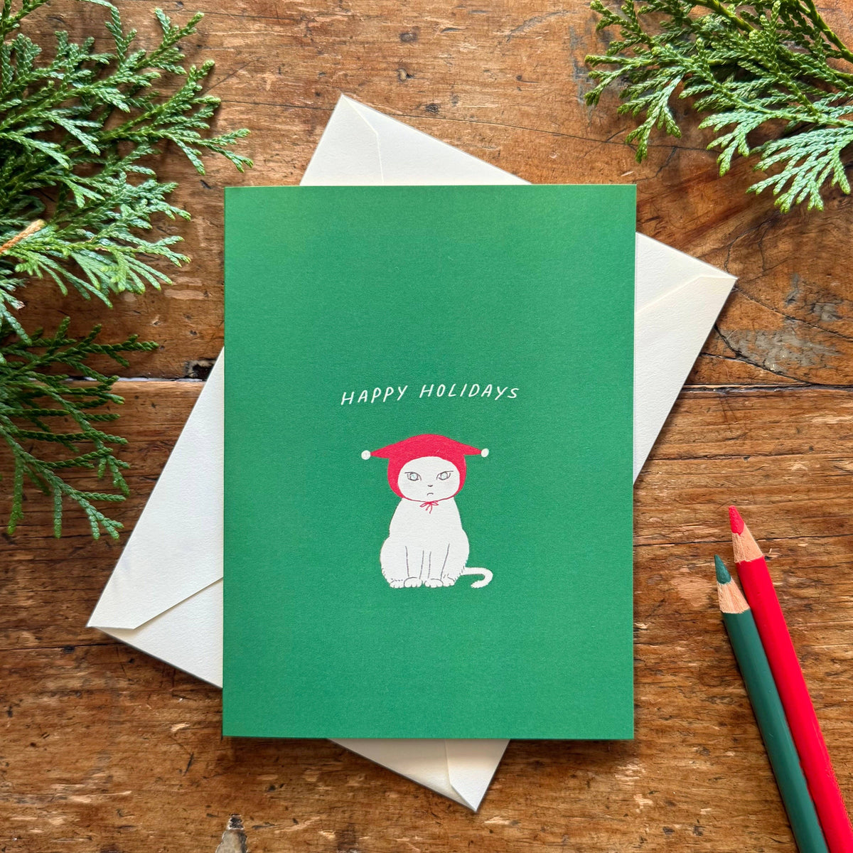 Pouting Cat - Holiday Card