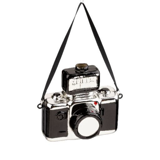 Vintage Camera Glass Ornament