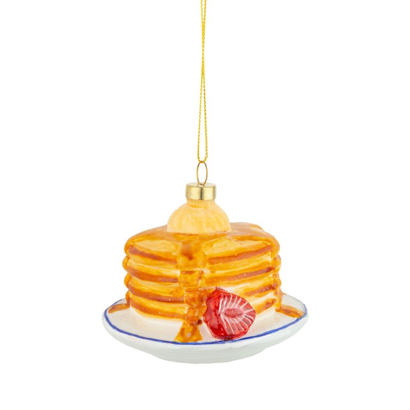Stack of Pancakes Glass Ornament
