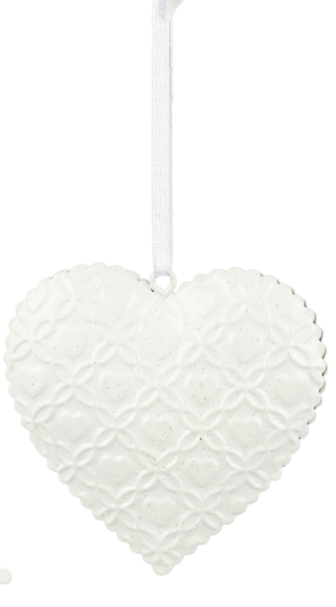 Embossed Sparkly White Ornament