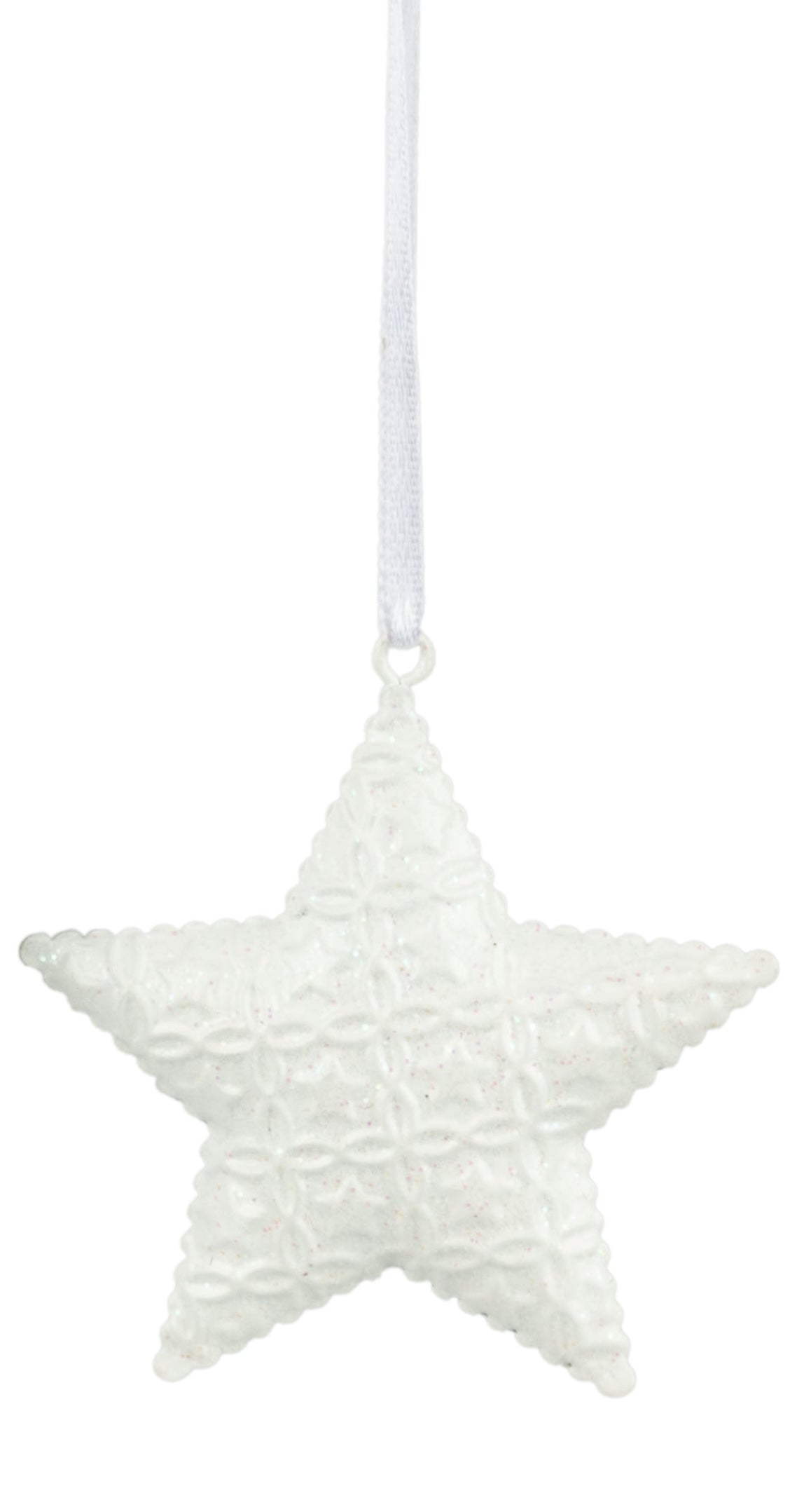 Embossed Sparkly White Ornament