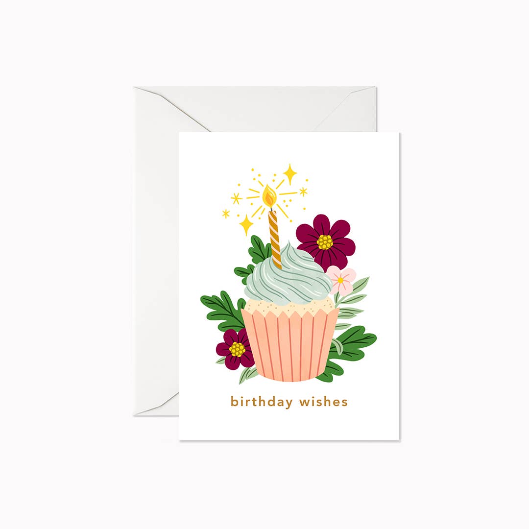 Birthday Wishes Cupcake - Mini Card