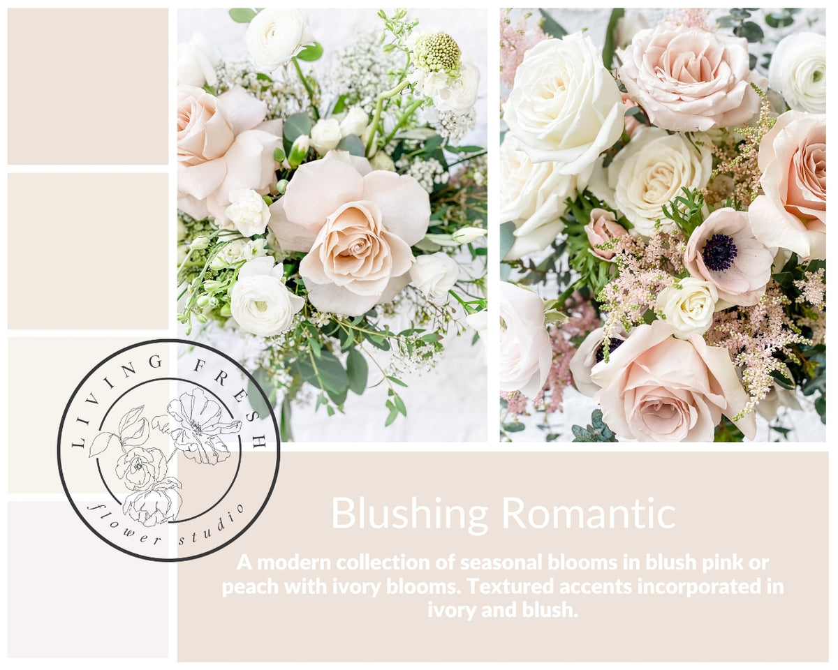 Centrepiece - Living Fresh Wedding Flowers - Blushing Romantic