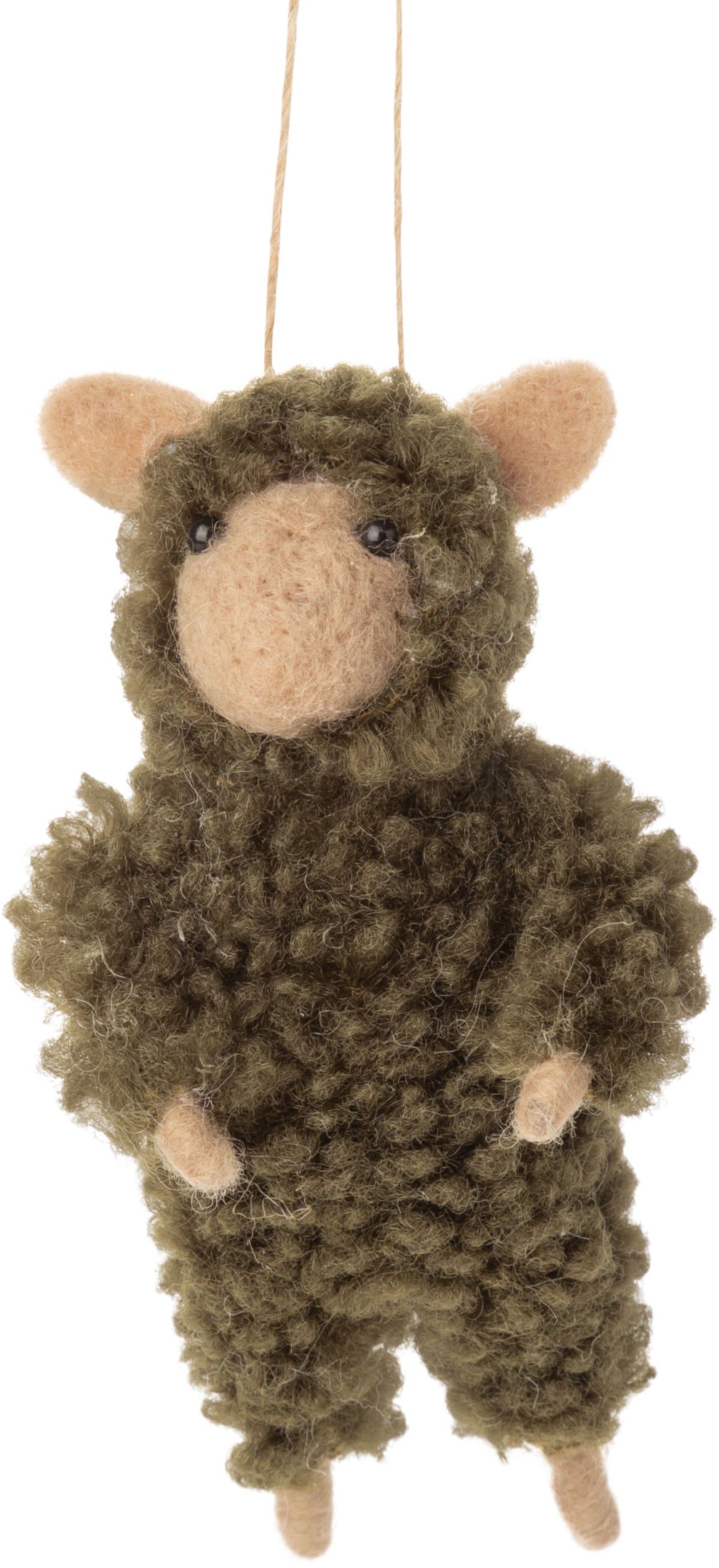 Woolly Brown Sheep Ornament