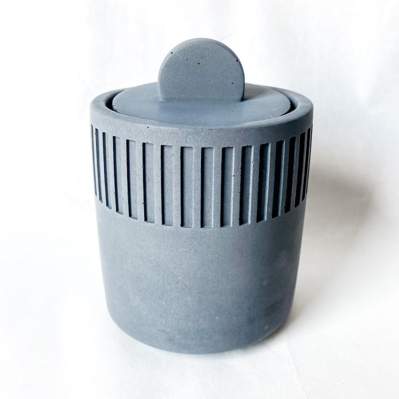 Concrete Lidded Canister - Charcoal