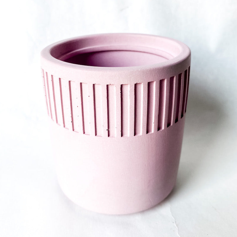 Concrete Lidded Canister - PINK