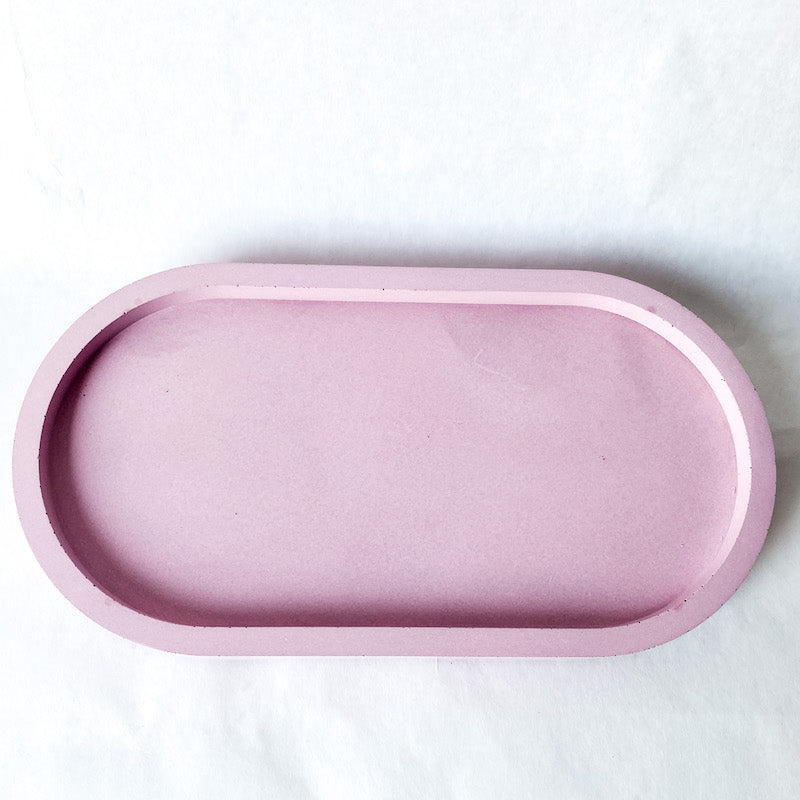 Concrete Oval Tray - Pink