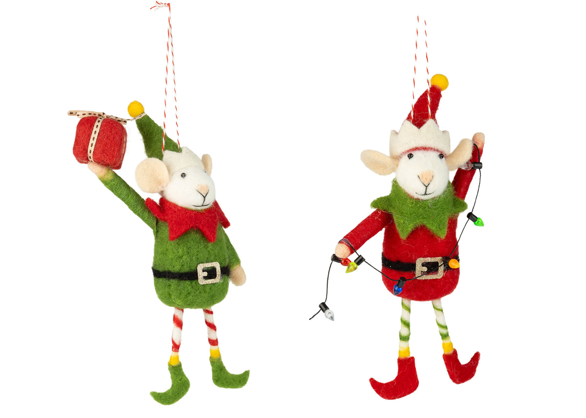 Mouse in Elf Outfit