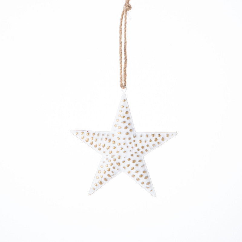 White Embossed Star Ornament