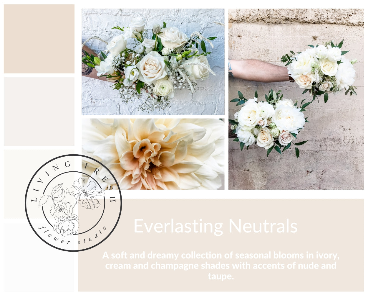 Living Fresh Wedding Flowers - Wedding Attendant's Bouquet - Whimsical Peachy Pinks