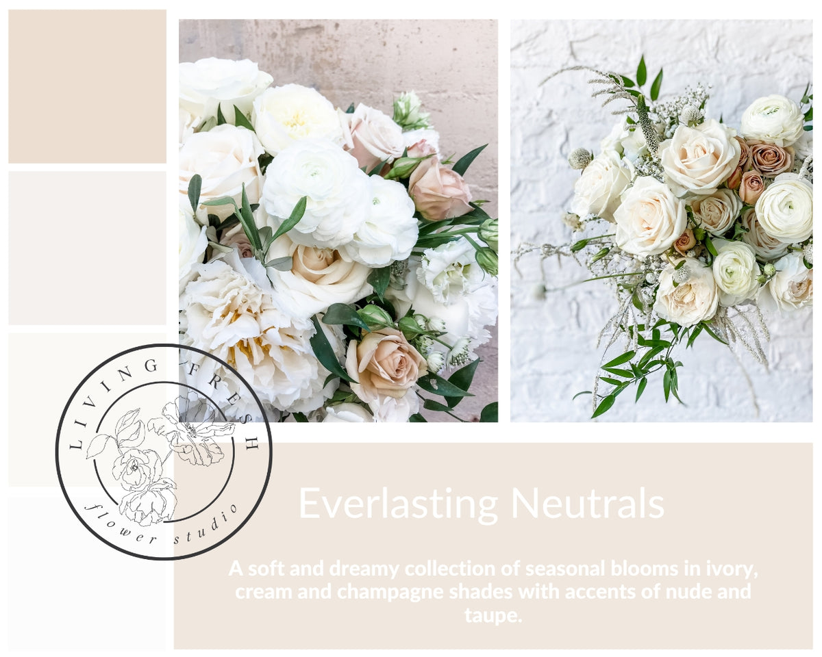 Living Fresh Wedding Flowers- Wrist Corsage - Everlasting Neutrals