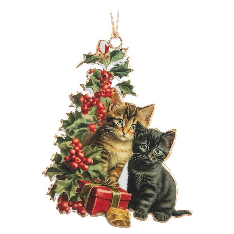 Kittens with Christmas Tree Ornament