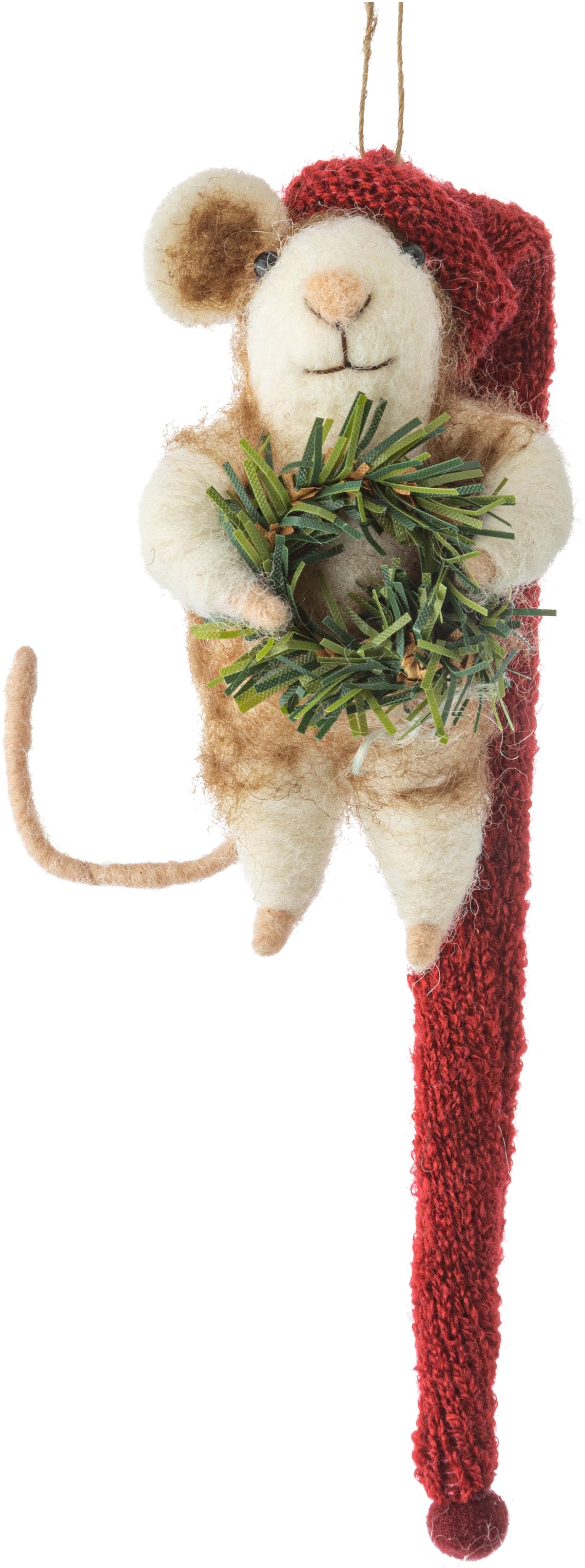 Felt Mouse With Long Hat Ornament