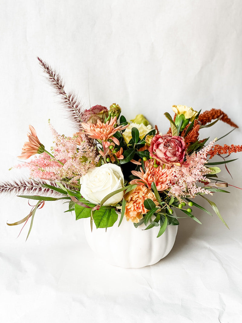 Autumn Centrepiece in Ceramic Pumpkin