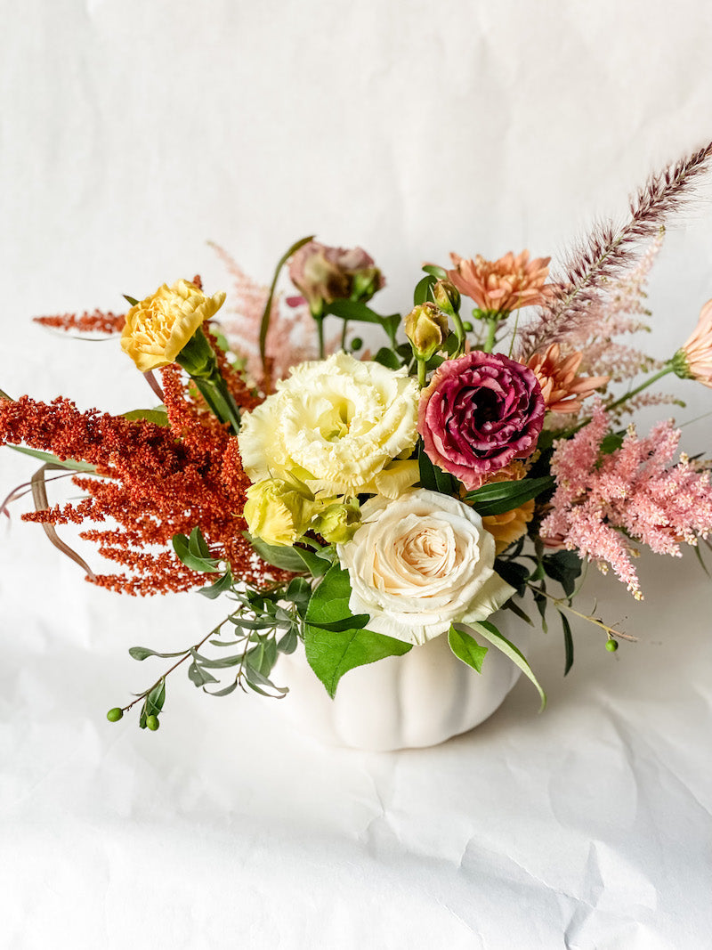 Autumn Centrepiece in Ceramic Pumpkin