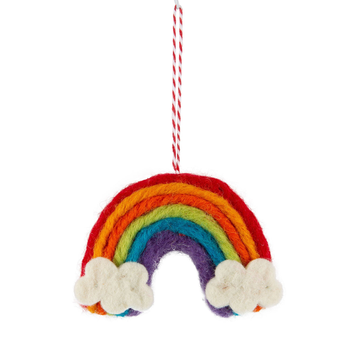 Felt Rainbow with Clouds Ornament