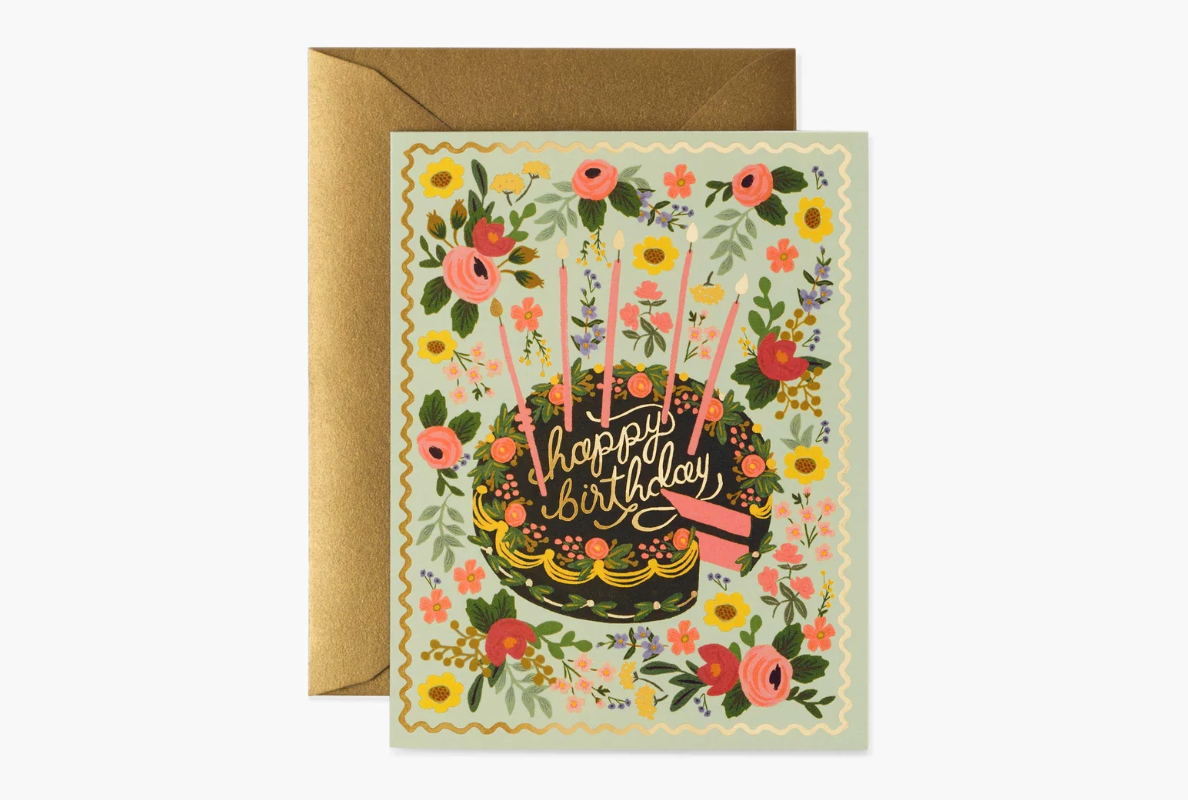 Floral Cake Birthday Card