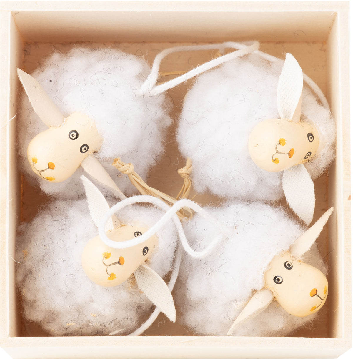Boxed Set of 4 Woolly Sheep Ornaments