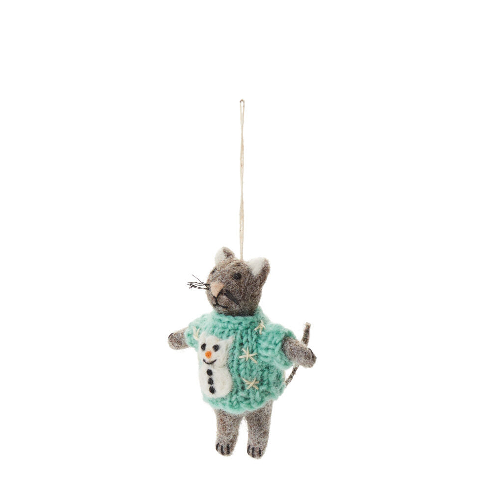 Cat in Ugly Christmas Sweater Ornament